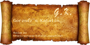 Gorzsás Katalin névjegykártya